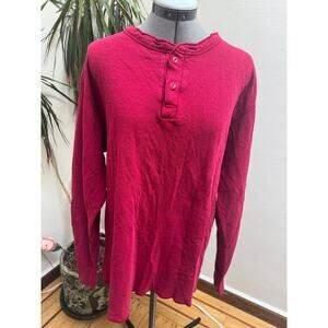 VTG L.L. Bean River Driver’s Shirt - Made in USA - Wool Blend Henley - Red L